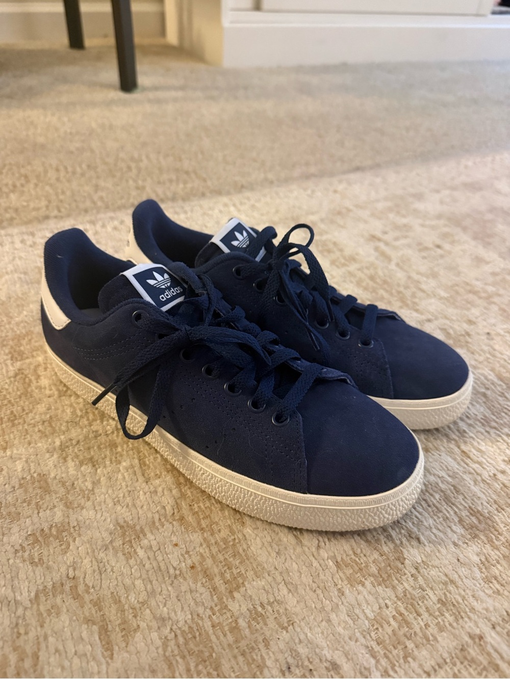 Adidas Stan Smith Navy Suede Low-Top Sneakers Ladies Sz 7 1/2 NWT